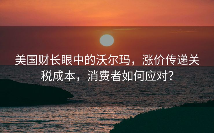 美国财长眼中的沃尔玛，涨价传递关税成本，消费者如何应对？