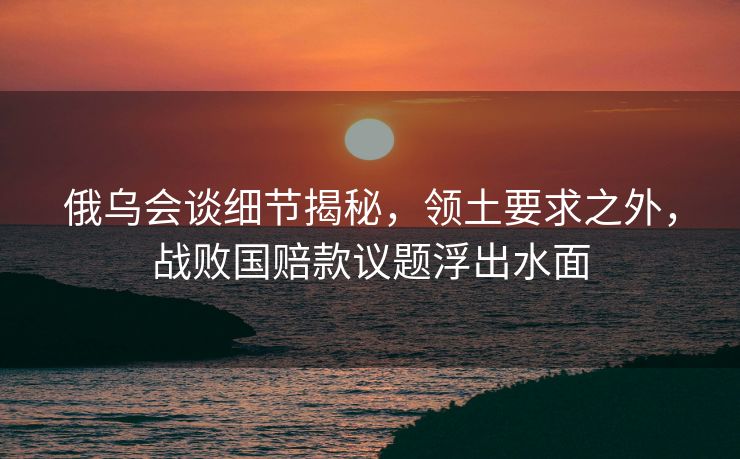 俄乌会谈细节揭秘，领土要求之外，战败国赔款议题浮出水面