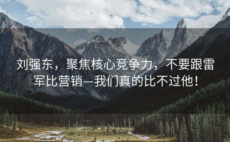 刘强东，聚焦核心竞争力，不要跟雷军比营销—我们真的比不过他！