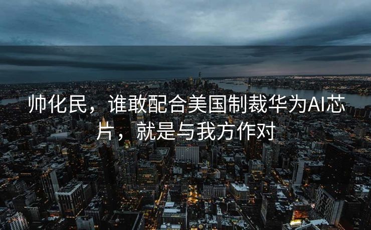 帅化民，谁敢配合美国制裁华为AI芯片，就是与我方作对