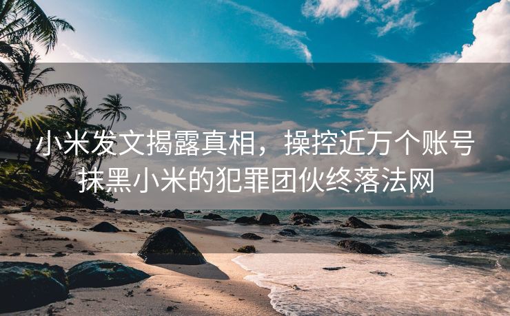 小米发文揭露真相，操控近万个账号抹黑小米的犯罪团伙终落法网