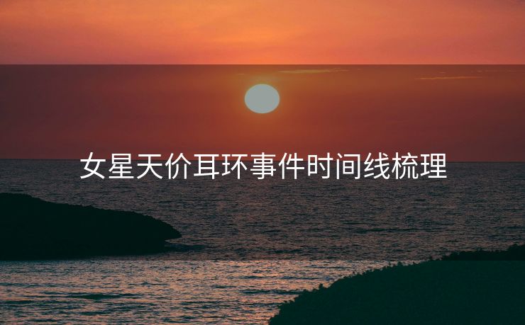 女星天价耳环事件时间线梳理