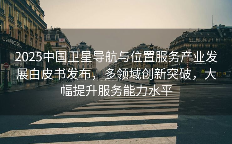 2025中国卫星导航与位置服务产业发展白皮书发布，多领域创新突破，大幅提升服务能力水平