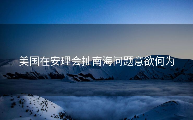 美国在安理会扯南海问题意欲何为
