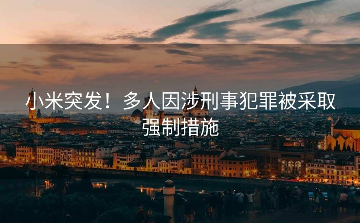 小米突发！多人因涉刑事犯罪被采取强制措施