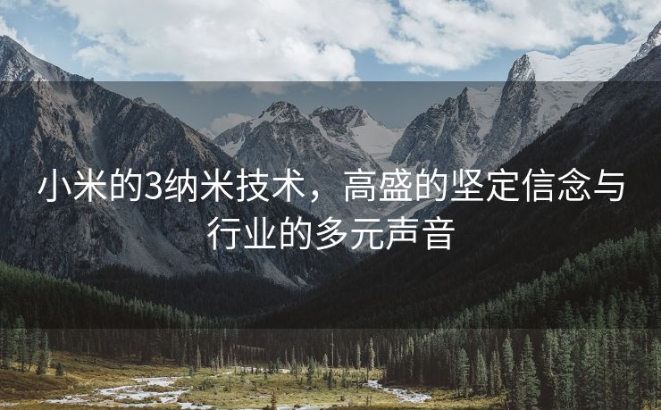 小米的3纳米技术，高盛的坚定信念与行业的多元声音