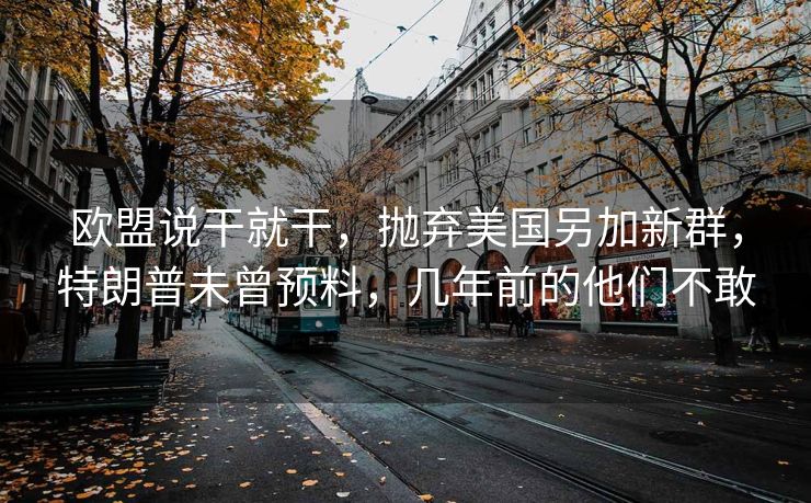 欧盟说干就干，抛弃美国另加新群，特朗普未曾预料，几年前的他们不敢