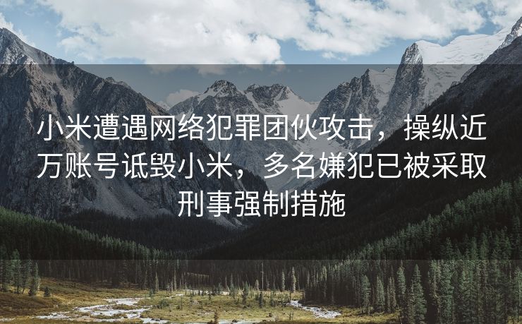 小米遭遇网络犯罪团伙攻击，操纵近万账号诋毁小米，多名嫌犯已被采取刑事强制措施