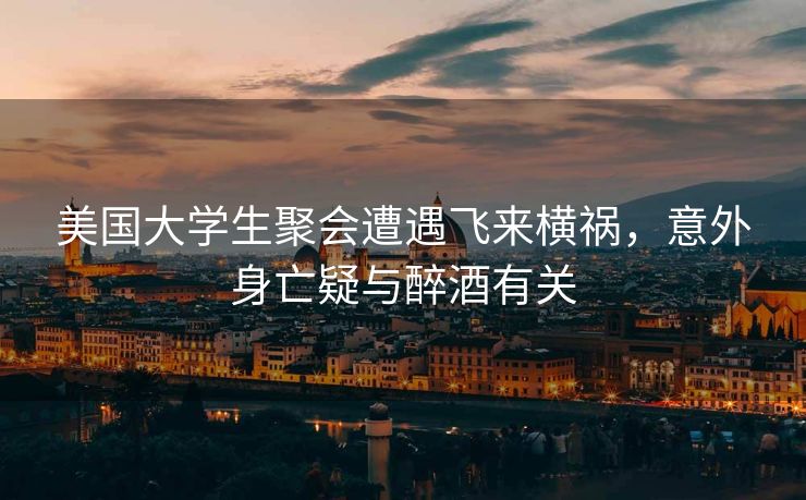 美国大学生聚会遭遇飞来横祸，意外身亡疑与醉酒有关