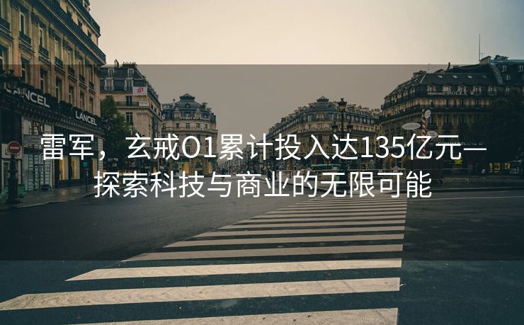 雷军，玄戒O1累计投入达135亿元—探索科技与商业的无限可能