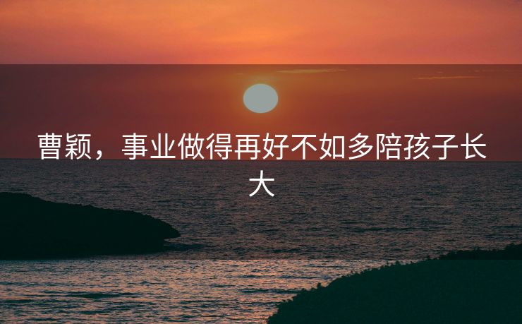 曹颖，事业做得再好不如多陪孩子长大