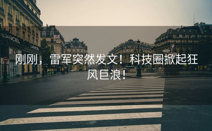 刚刚，雷军突然发文！科技圈掀起狂风巨浪！