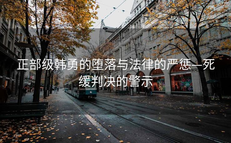 正部级韩勇的堕落与法律的严惩—死缓判决的警示