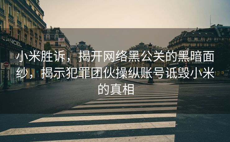小米胜诉，揭开网络黑公关的黑暗面纱，揭示犯罪团伙操纵账号诋毁小米的真相