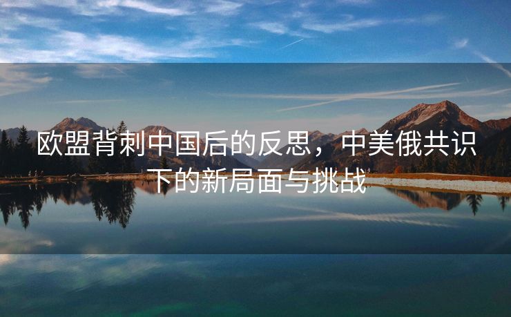 欧盟背刺中国后的反思，中美俄共识下的新局面与挑战