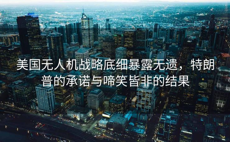 美国无人机战略底细暴露无遗，特朗普的承诺与啼笑皆非的结果