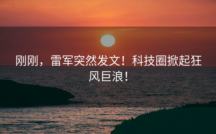 刚刚，雷军突然发文！科技圈掀起狂风巨浪！
