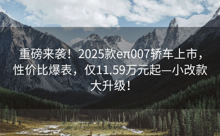 重磅来袭！2025款eπ007轿车上市，性价比爆表，仅11.59万元起—小改款大升级！