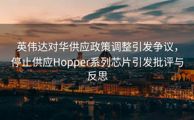 英伟达对华供应政策调整引发争议，停止供应Hopper系列芯片引发批评与反思