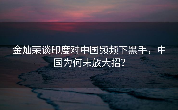 金灿荣谈印度对中国频频下黑手，中国为何未放大招？