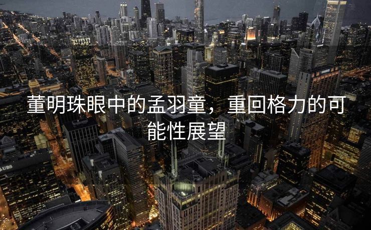 董明珠眼中的孟羽童，重回格力的可能性展望