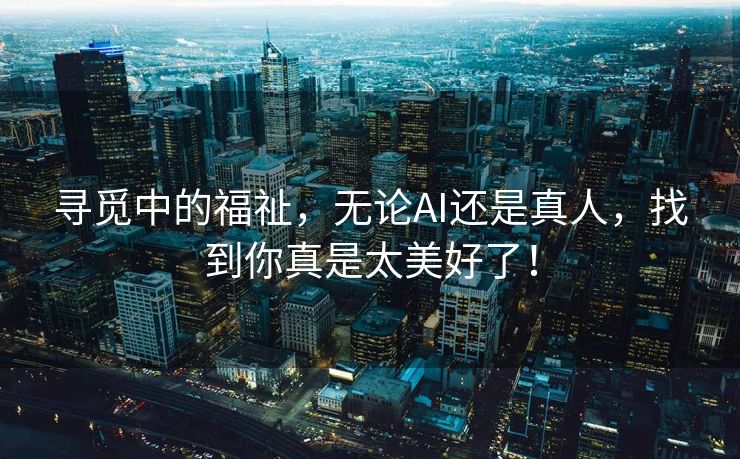 寻觅中的福祉，无论AI还是真人，找到你真是太美好了！