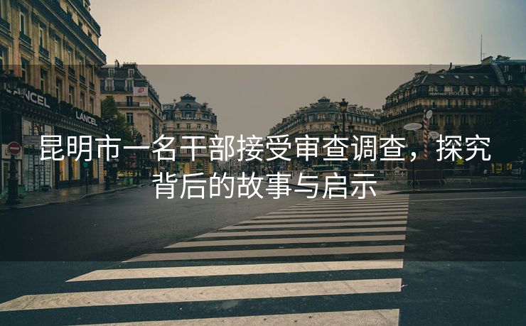 昆明市一名干部接受审查调查，探究背后的故事与启示