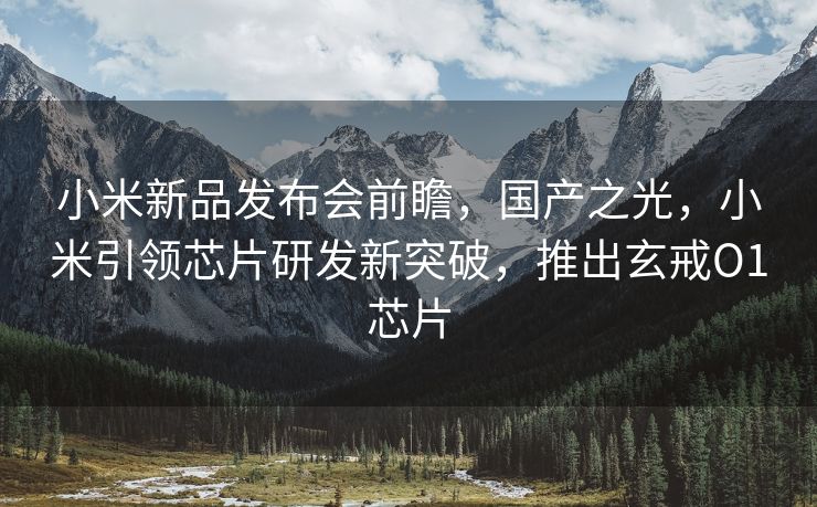 小米新品发布会前瞻，国产之光，小米引领芯片研发新突破，推出玄戒O1芯片