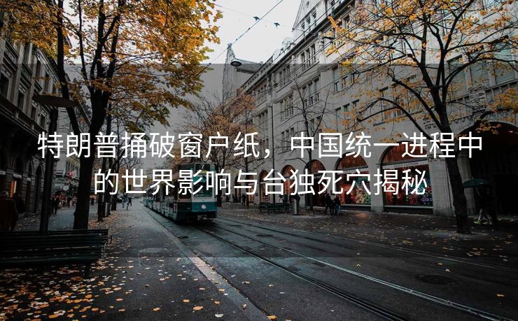 特朗普捅破窗户纸，中国统一进程中的世界影响与台独死穴揭秘