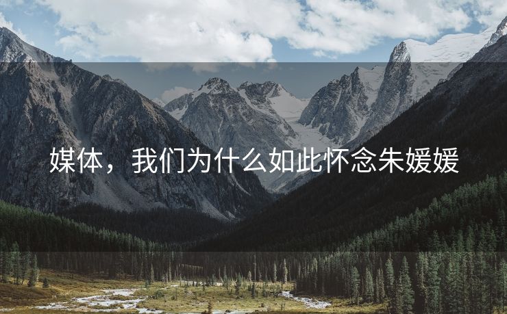 媒体，我们为什么如此怀念朱媛媛