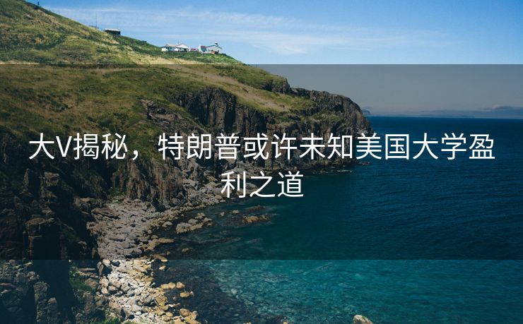 大V揭秘，特朗普或许未知美国大学盈利之道