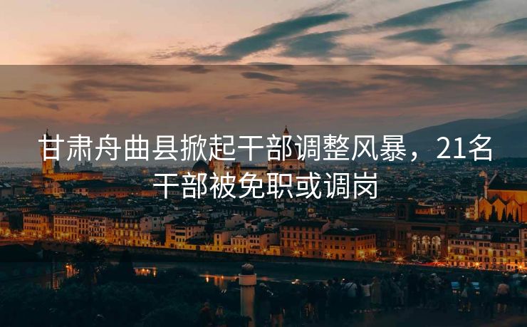 甘肃舟曲县掀起干部调整风暴，21名干部被免职或调岗
