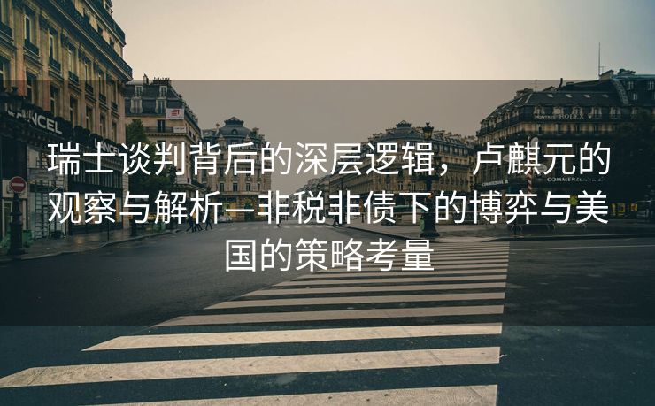 瑞士谈判背后的深层逻辑，卢麒元的观察与解析—非税非债下的博弈与美国的策略考量