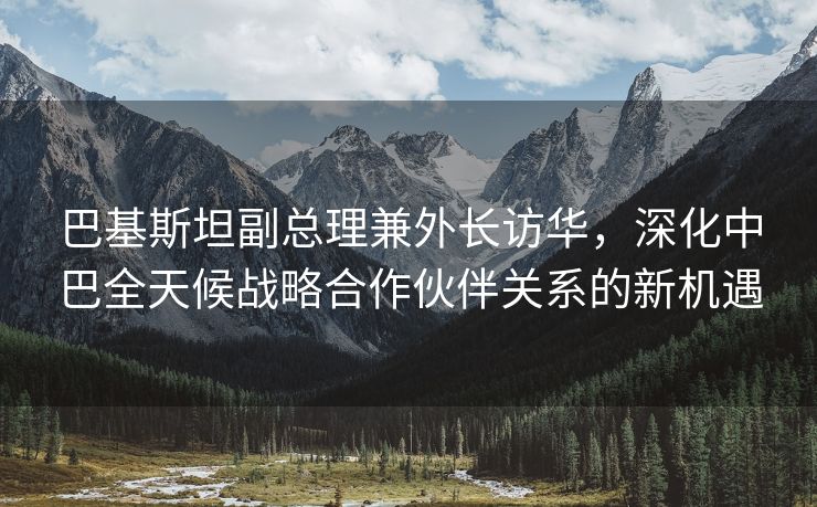 巴基斯坦副总理兼外长访华，深化中巴全天候战略合作伙伴关系的新机遇