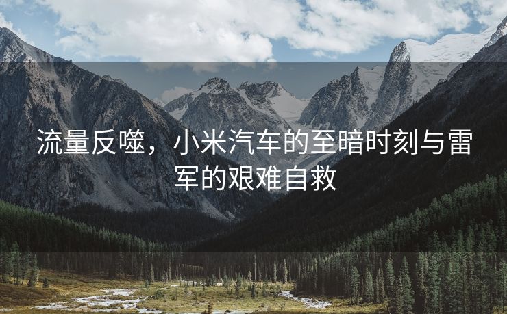 流量反噬，小米汽车的至暗时刻与雷军的艰难自救