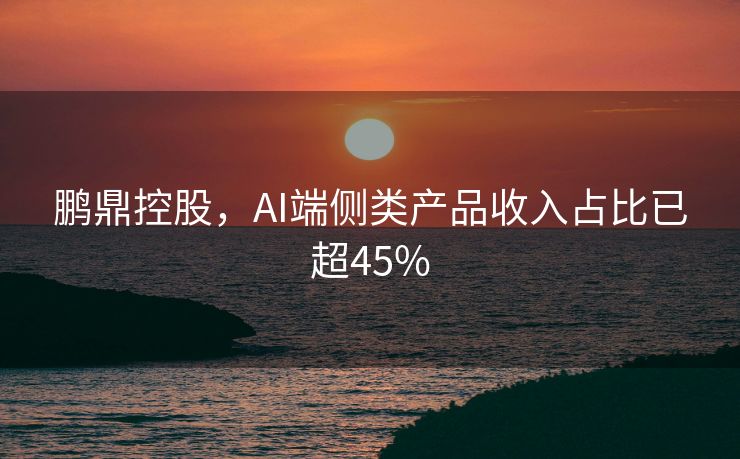 鹏鼎控股，AI端侧类产品收入占比已超45%