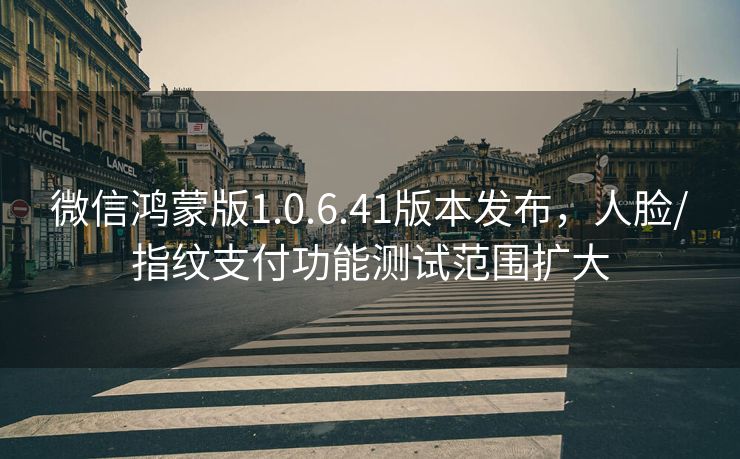 微信鸿蒙版1.0.6.41版本发布，人脸/指纹支付功能测试范围扩大