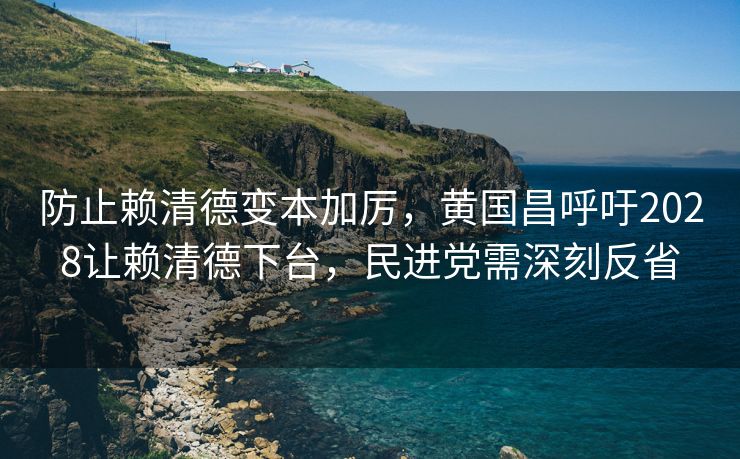 防止赖清德变本加厉，黄国昌呼吁2028让赖清德下台，民进党需深刻反省