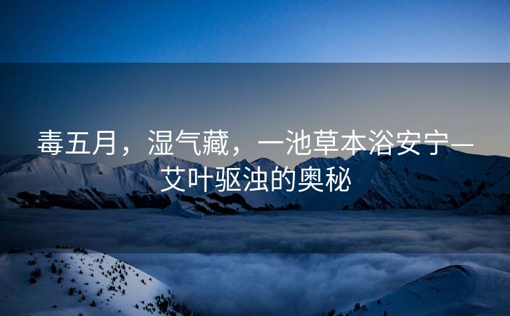 毒五月，湿气藏，一池草本浴安宁—艾叶驱浊的奥秘