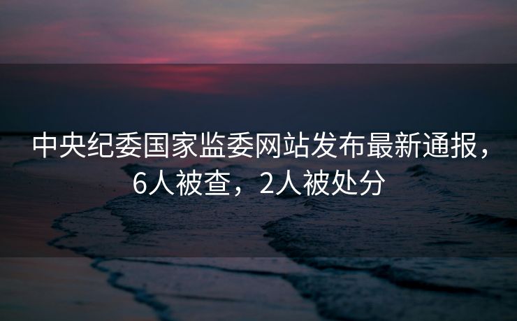 中央纪委国家监委网站发布最新通报，6人被查，2人被处分
