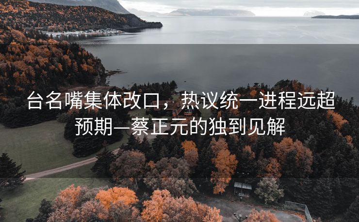 台名嘴集体改口，热议统一进程远超预期—蔡正元的独到见解