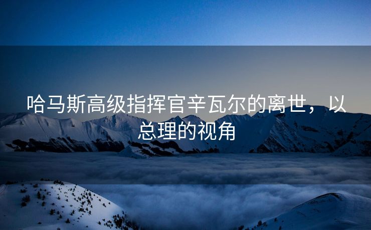 哈马斯高级指挥官辛瓦尔的离世，以总理的视角
