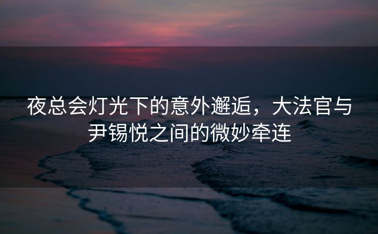 夜总会灯光下的意外邂逅，大法官与尹锡悦之间的微妙牵连