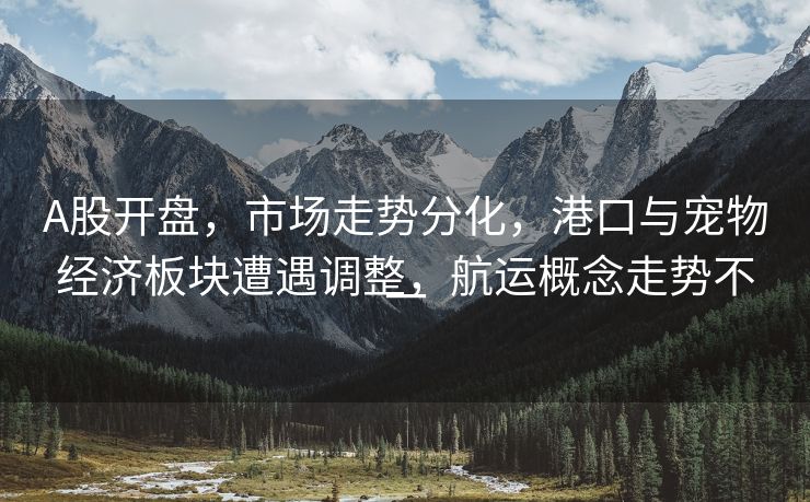 A股开盘，市场走势分化，港口与宠物经济板块遭遇调整，航运概念走势不一