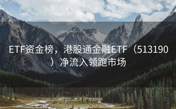 ETF资金榜，港股通金融ETF（513190）净流入领跑市场