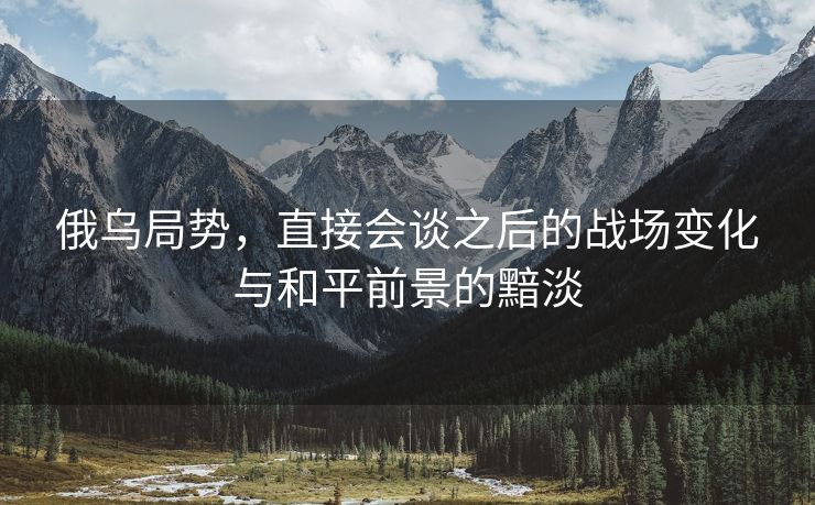 俄乌局势，直接会谈之后的战场变化与和平前景的黯淡