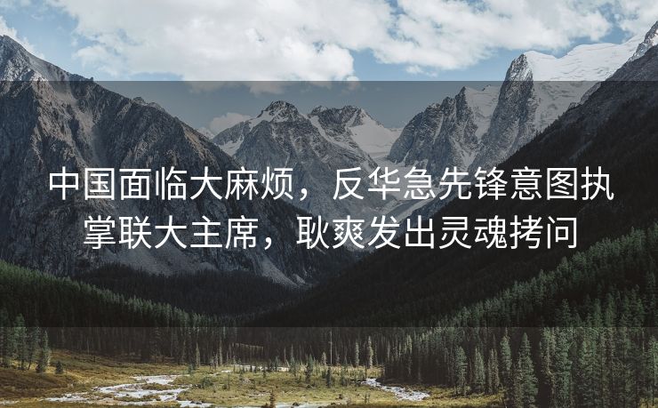 中国面临大麻烦，反华急先锋意图执掌联大主席，耿爽发出灵魂拷问