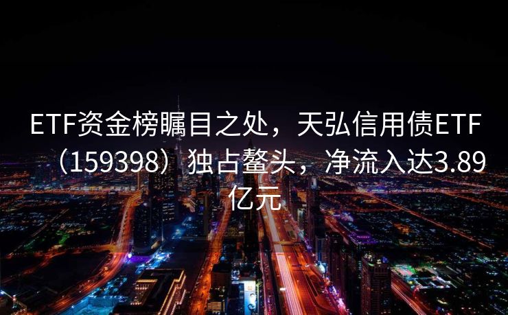 ETF资金榜瞩目之处，天弘信用债ETF（159398）独占鳌头，净流入达3.89亿元