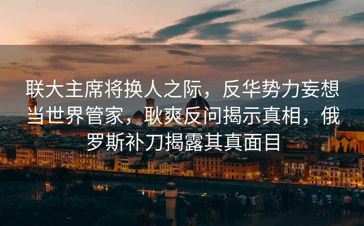 联大主席将换人之际，反华势力妄想当世界管家，耿爽反问揭示真相，俄罗斯补刀揭露其真面目