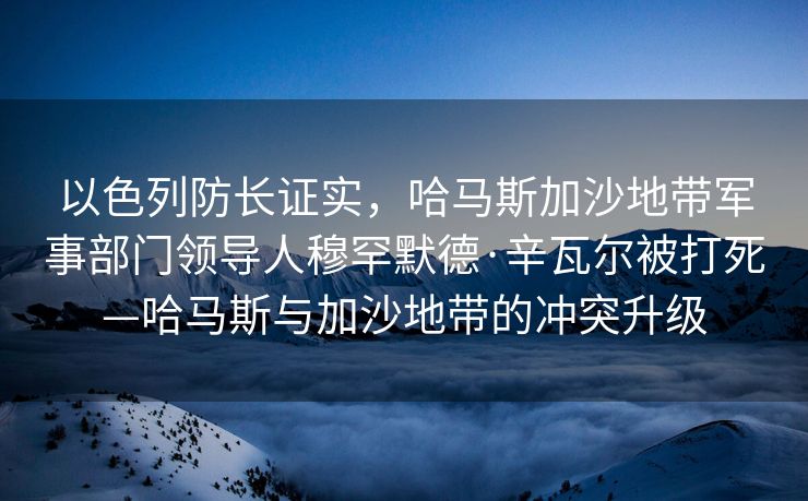 以色列防长证实，哈马斯加沙地带军事部门领导人穆罕默德·辛瓦尔被打死—哈马斯与加沙地带的冲突升级